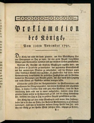 3-11, Proklamation des Königs...