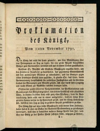 3-11, Proklamation des Königs...