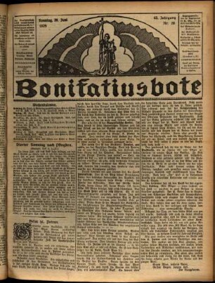 Erste Ausgabe vom Sonntag, den 28. Juni 1925.