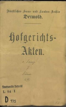 von Donop, Vormunde gegen Otto Drüner - Schuldforderung