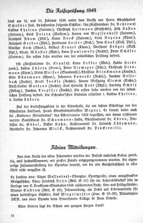 Die Reifeprüfung 1948