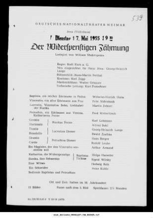 Der Widerspenstigen Zähmung