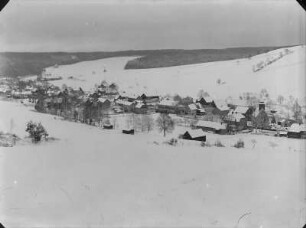 Markersbach, Ortsansicht. Winteraufnahme