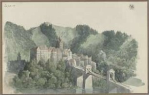 Ansicht von Elbogen (Loket) bei Karlsbad in Tschechien