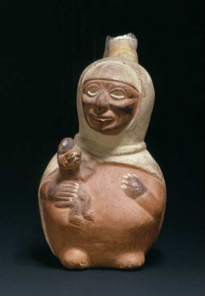 Anthropomorphic standing figure with child