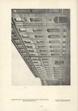 Geschäftshaus der Nationalbank für Deutschland, Behrenstrasse 68. Fassadenputz in Terrasit. (vergl. 1. Messelband S. 63)