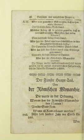 Der Fünfte Haupt-Teil. Von der Roemischen Monarchie