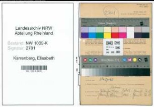 Entnazifizierung Elisabeth Karrenberg , geb. 25.02.1895 ()