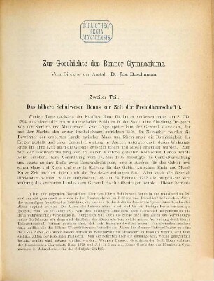 Zur Geschichte des Bonner Gymnasiums, 2
