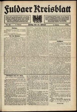 Ausgabe vom Freitag, den 24. Februar 1911.