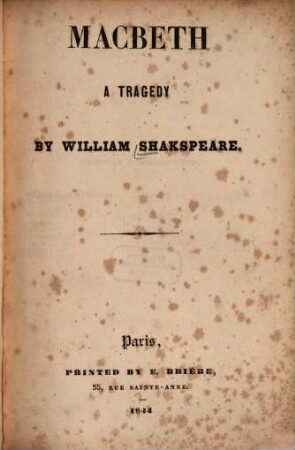 Macbeth : A tragedy