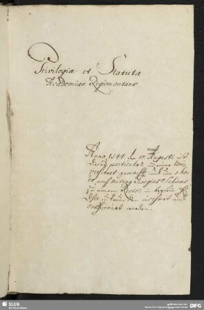 Konstitutionen, Statuten und Urkunden für die Universität Königsberg (Abschriften) - Mscr.Dresd.G.22