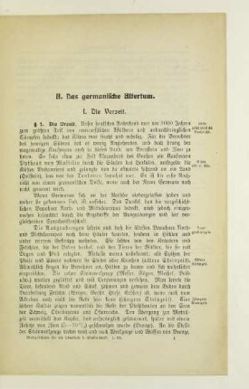 A. Das germanische Altertum