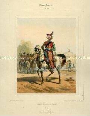 Uniformdarstellung, Mameluck der Kaiserlichen Garde zu Pferd, Kaiserreich Frankreich, 1804/1812. Tafel Nr. 125 aus: Galerie Militaire.
