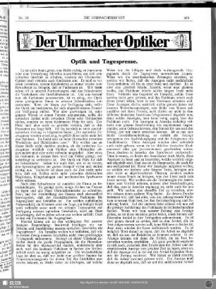 Optik und Tagespresse