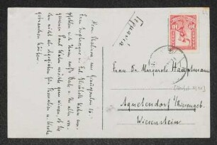 Brief von Paul Kahn an Margarete Hauptmann