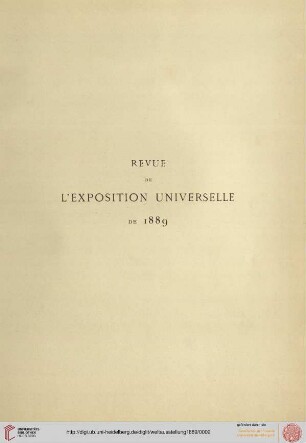 1: Revue de l'Exposition Universelle de 1889