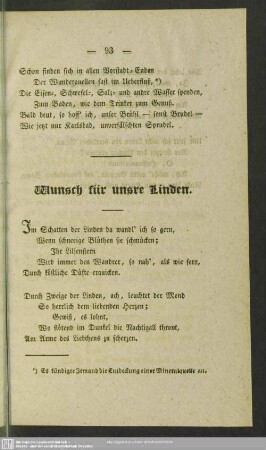 Wunsch für unsere Linden