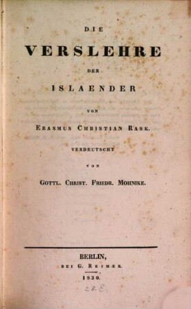 Die Verslehre der Isländer