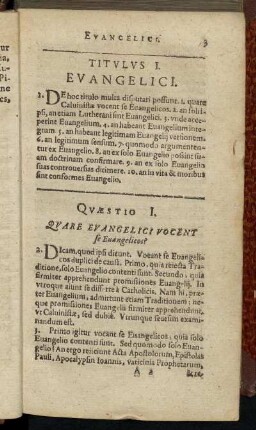 Titulus I. Evangelici.