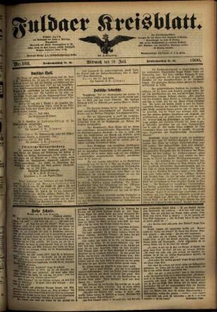 Zweite Ausgabe vom Mittwoch, den 18. Juli 1906.