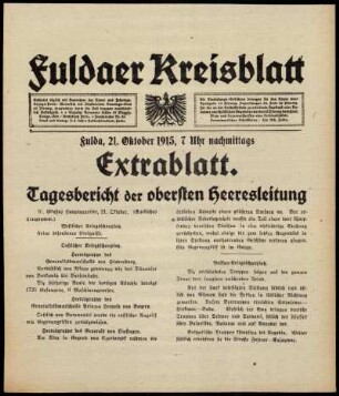 Ausgabe vom Donnerstag, den 21. Oktober 1915.