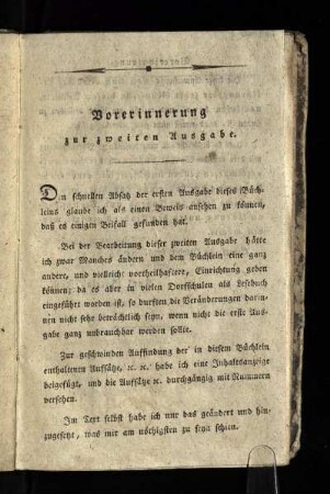 Vorerinnerung zur zweiten Ausgabe
