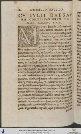 Gaii Iulii Caesaris Commentariorum De Bello Gallico Liber VI