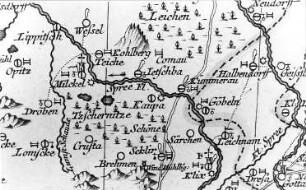 Großdubrau-Kauppa. Oberlausitzkarte, Schenk, 1759
