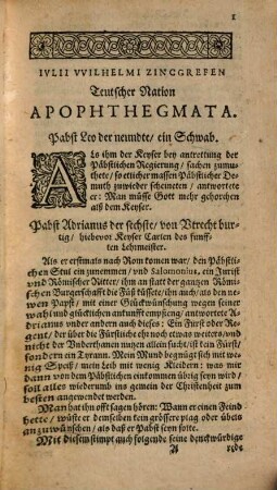 Teutsche Apophthegmata das ist Der Teutschen Scharfsinnige kluge Sprüche : In zwei Teil, 1