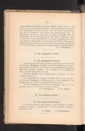 22. Das germanistische Seminar.