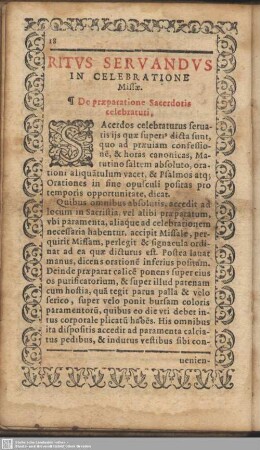 Ritus Servandus In Celebratione Missae