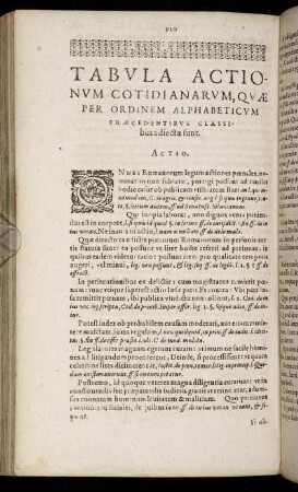 Tabula Actionum Cotidianarum, Quæ Per Ordinem Alphabeticum [...]