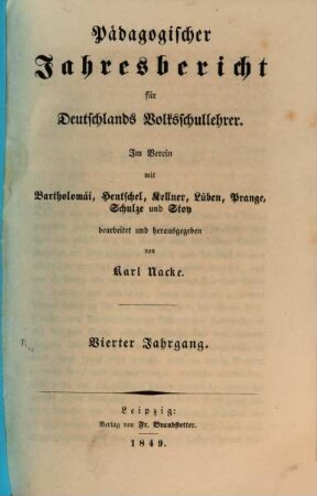 Pädagogischer Jahresbericht : von .... 4. 1849