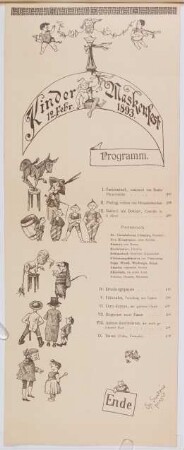 Kinder-Maskenfest 12. Febr. 1893. Programm