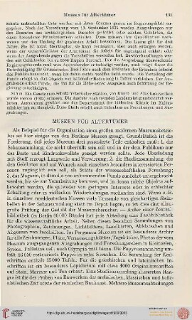Museen für Altertümer