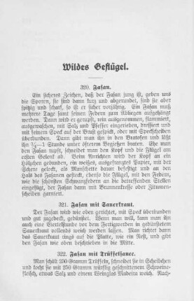 Wildes Geflügel.