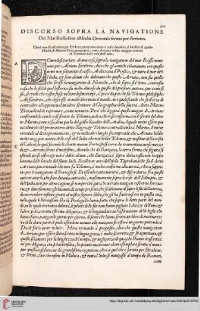 Discorso sopra la navigatione del Mar Rosso fino all'India orientale scritta per Arriano