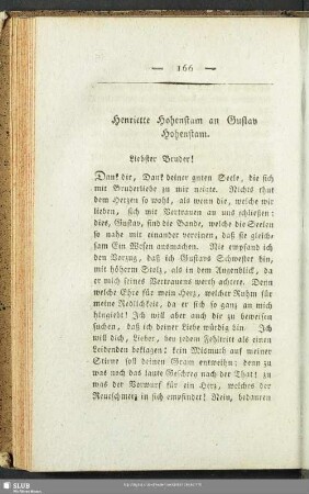 Henriette Hohenstam an Gustav Hohenstam