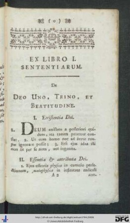 Ex Libro I. Sententiarum.