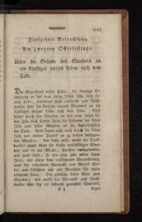 Fünfzehnte Betrachtung. Am zweyten Osterfesttage.