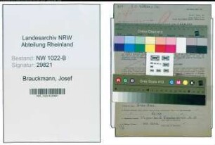 Entnazifizierung Josef Brauckmann , geb. 17.04.1896 (Technischer Angestellter)