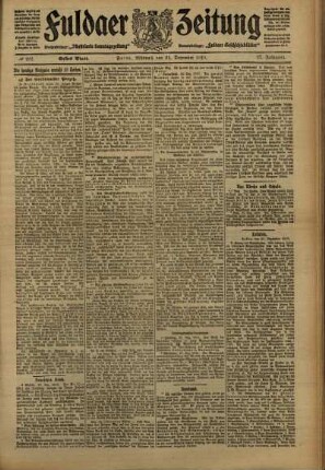 Erste Ausgabe vom Mittwoch, den 21. Dezember 1910.