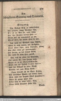 Am sechszehnten Sonntag nach Trinitatis