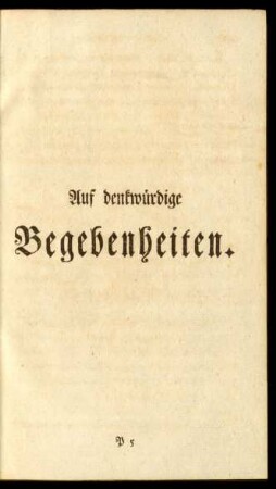 Auf denkwürdige Begebenheiten