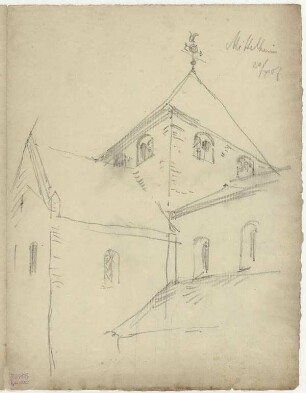 Ehem. Klosterkirche in Mittelheim, Basilika mit Vierungsturm, Portal (Capua)