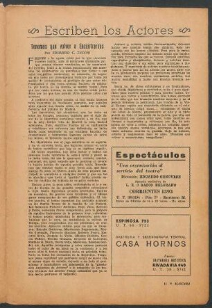Escriben los actores - Tenemos que volver a encontrarnos