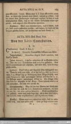 Ad. Tit. XVI. Ord. Proc. Vet. Von der Litis-Contestation