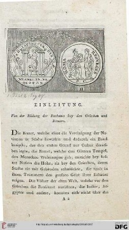 Einleitung: Von der Bildung der Baukunst bey den Griechen und Römern