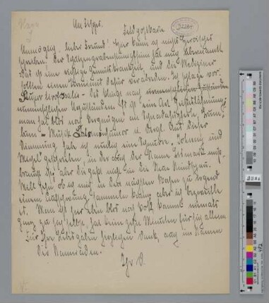 Brief an Samuel Fischer